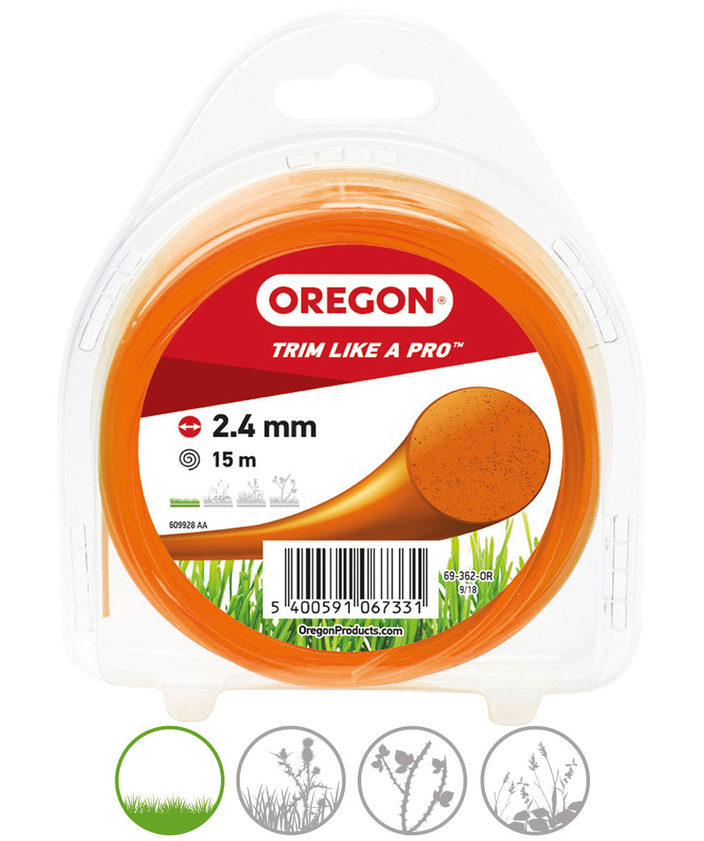 Fil de coupe Coloured Line Oregon, paisseur de fil 2,4 mm, Orange, paisseur de fil 2,4 mm, 69-362-OR-0
